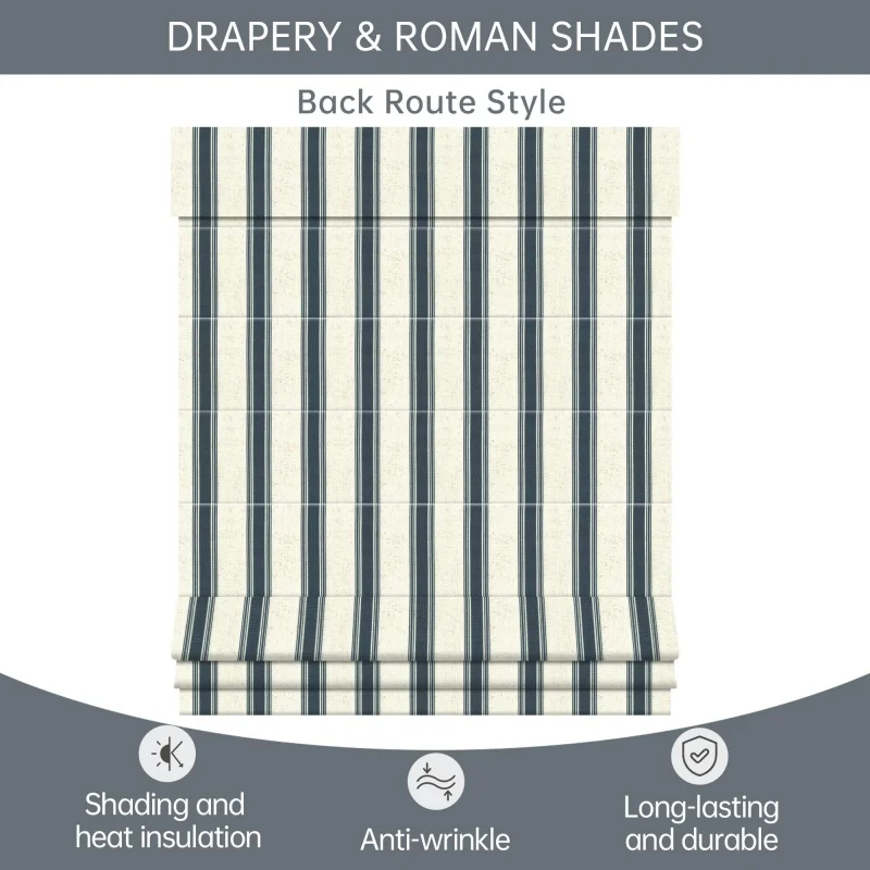 New Design Customizable Modern Foldable Blinds Anti Wrinkle Blackout Fabric Manual Cordless Roman Curtain For Living Room