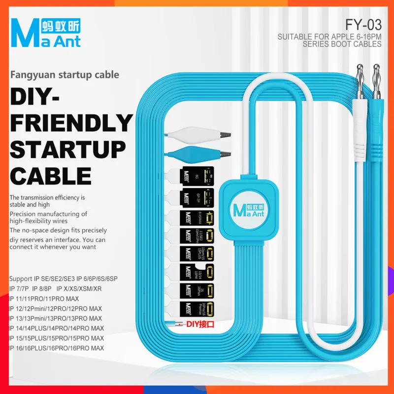 

Startup Cable Set Thickened Copper Core & High-Flex Wire for iPhone 6 to 16PM Efficient Power Activation & Tool-Free Maintenance