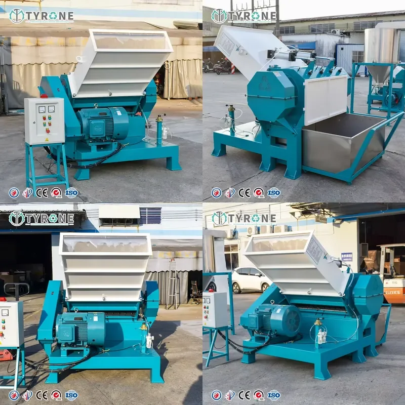 Plastic Crusher Crushing Waste Plastic HDPE PET PP PE Pipe Pallet Plastic Recycling with Silo Recycling Machine