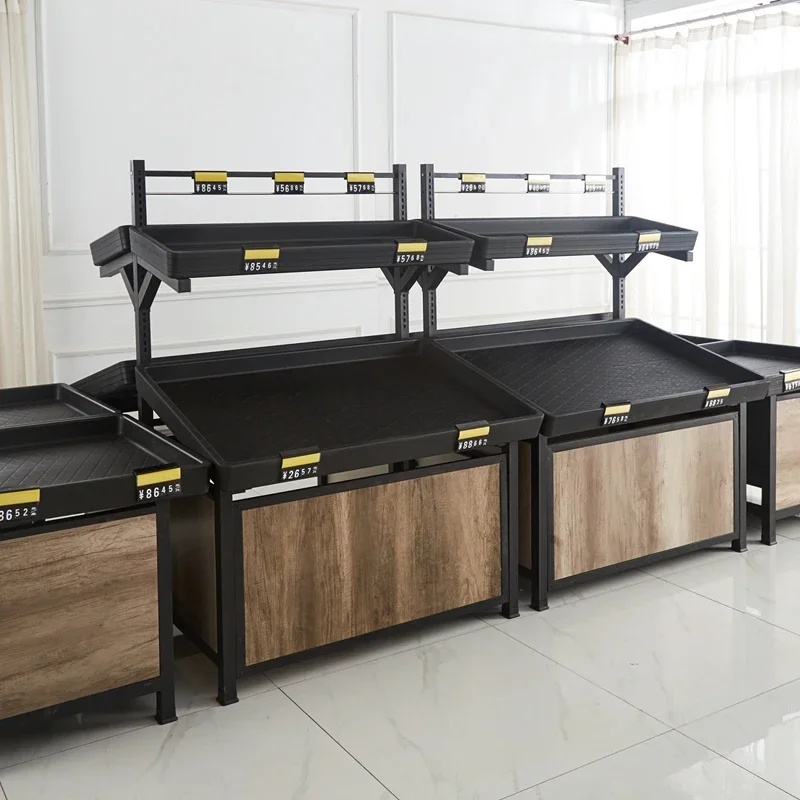 Resina Nakajima Display Stand, supermercado, frutas e vegetais prateleiras, plástico fruta Rack, Single-Layer Rack, Stack cabeça Dis