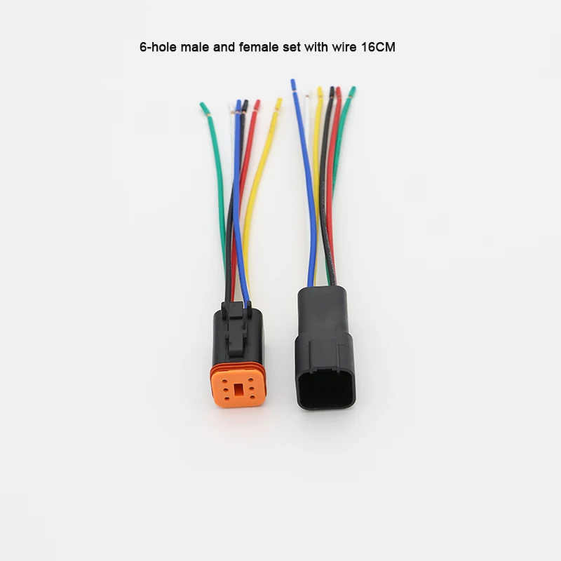 5sets DT Waterproof Automotive Connector With 16cm Wiring DT06-2S/DT04-2P 3P 4P 6P 8P 12P Male Female Plug Socket For Automobile