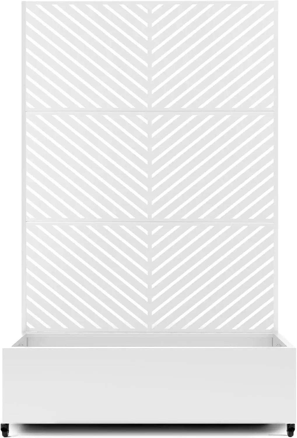 

Raised Garden Bed with Trellis and Wheels,73"x47"x16" Metal Raised Garden Bed,White Parallel Metal Planter with Climbing Trellis