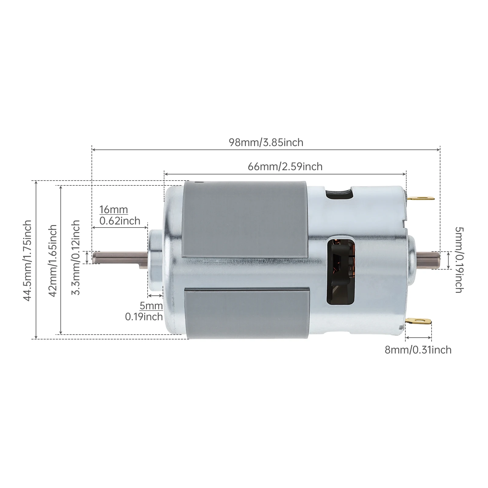775 DC Motor D-Shaft 12V - 24V 15000RPM Large Torque Motor Double Ball Bearings for DIY Project / Micro Machine / Power Tools