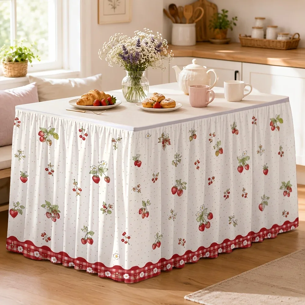 One tablecloth, polyester, cherry blossom flower pattern, for wedding reception, banquet, restaurant.