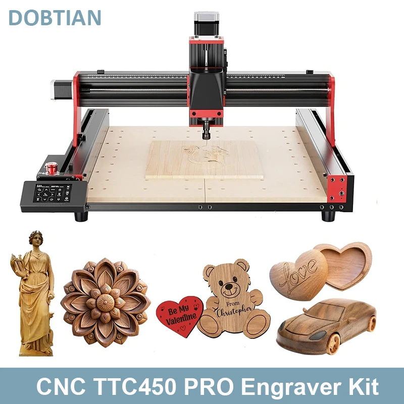 CNC TTC450 Pro Powerful Wood Engraving Machine Rotary 3th Axis Laser Engraver Cnc Router For MDF PVC Epoxy Metal Carving Cutting