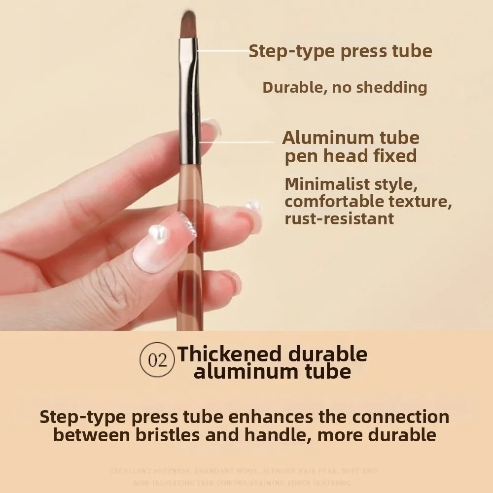 9Pcs/set Professional Acrylic Nail Brush Set Uv Gel Semi-transparent Nail Art Brush Nail Line Draw Multi-functional
