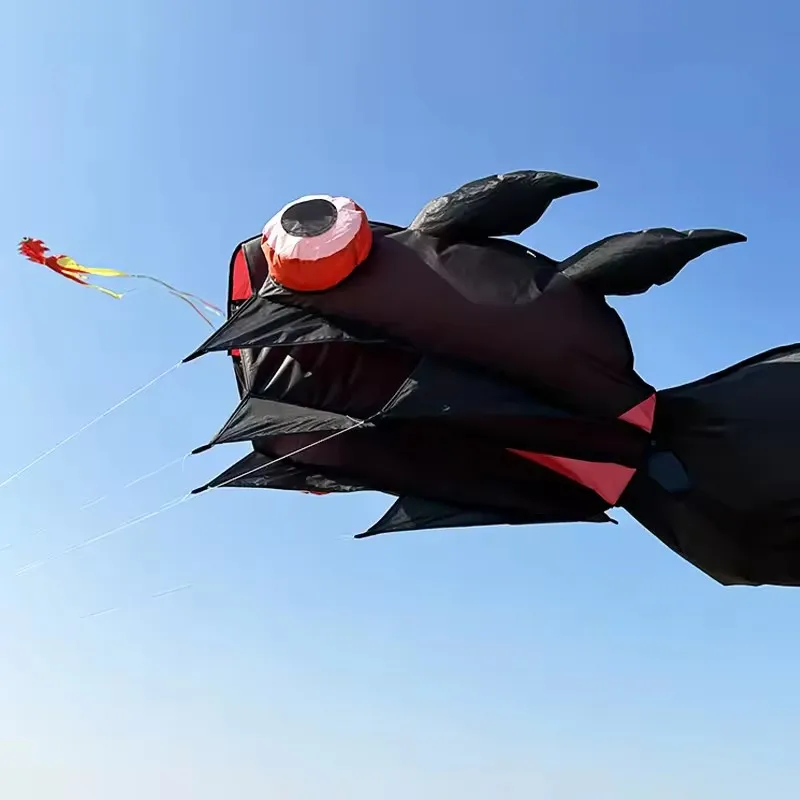 3D 10M 3-kleuren goudvis zachte vlieger grote zachte dieren professionele vliegers buiten opblaasbare strandvlieger gemakkelijk te vliegen en scheurbestendig