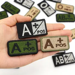 1Pcs Embroidery Patches Blood Type Positive Negative Military Tactics Badge for Backpack Hook & Loop Army Accessories A B O AB