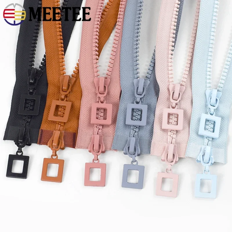 

1pc 60-120cm 8# Resin Zipper Single Double Sliders Open End Zip for Bag Jacket Backpack Clothes DIY Garment Sewing Accessories