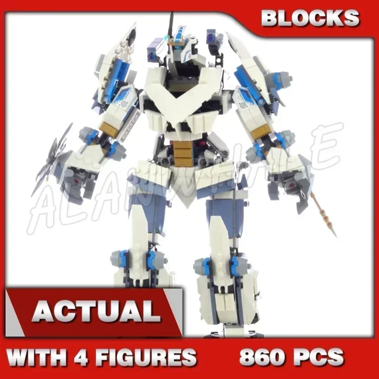 860pcs Shinobi Legacy Zane's Titan Mech Battle Ghost Warriors Posable Legs Arms 11660 Building Block Sets Compatible With Model