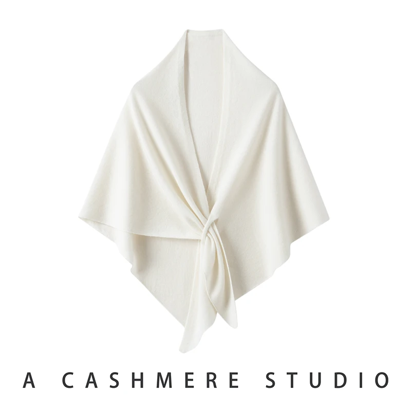 Women Cashmere Shawls Spring Autumn Winter 100% Cashmere Knitwear Big Scarf Cross Shawl Versatile Skin-friendly Triangular Shawl