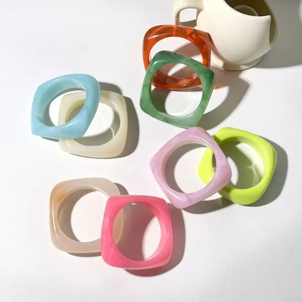 Fashion Acrylic Geometric Chunky Bangles Colorful Irregular Charm Bracelet Wristband Jewelry Gifts