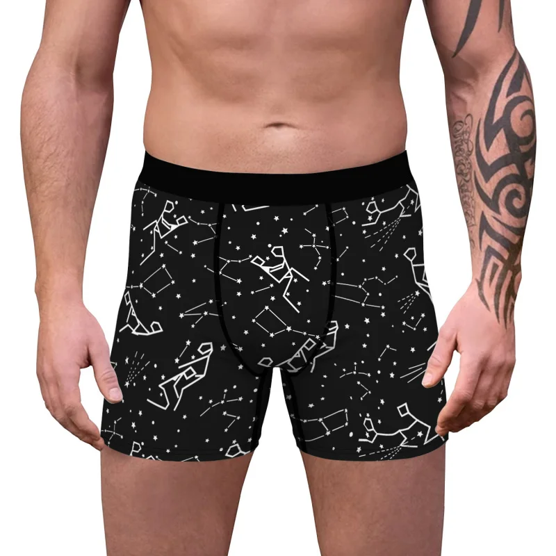 Hot Sale New Animal Pattern Digital Printing Men's underwear Comfortable Breathable Polyester Boxers Basic Panties Wholesale