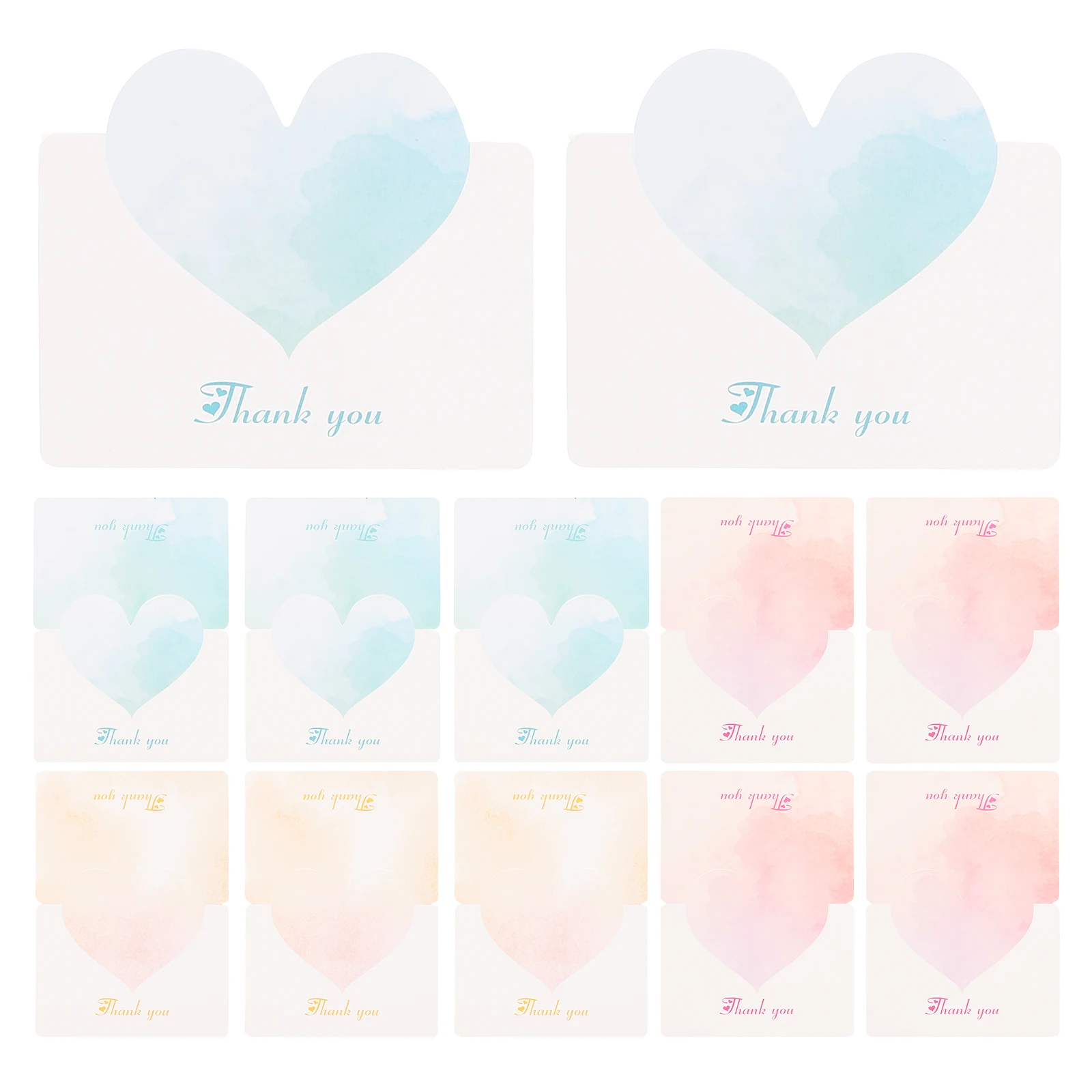 

30pcs Greeting Fresh Design Heart Note Baby Birth Commemoration Wedding Thank You Small Business Floral Valentines Mini Colorful