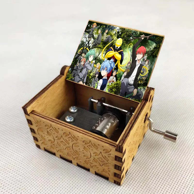 Music Box Wooden Hand Cranked Birthday Gift Kids Christmas Halloween Gifts For anime  Assassination Classroom Cartoon music box