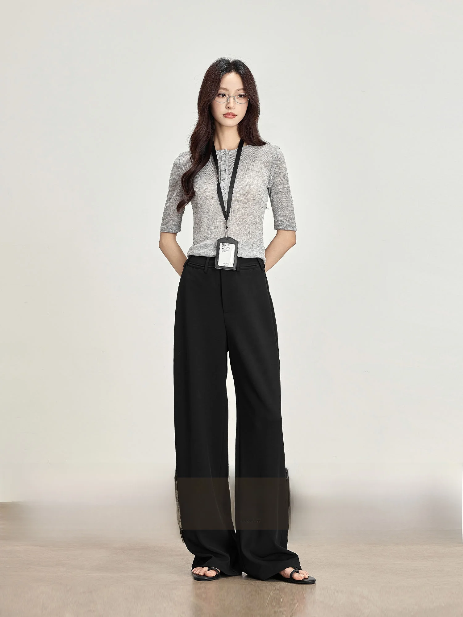 

Элегантные повседневные брюки для женщин: летние, высококачественные, широкие, свободные, прямые, в деловом стиле