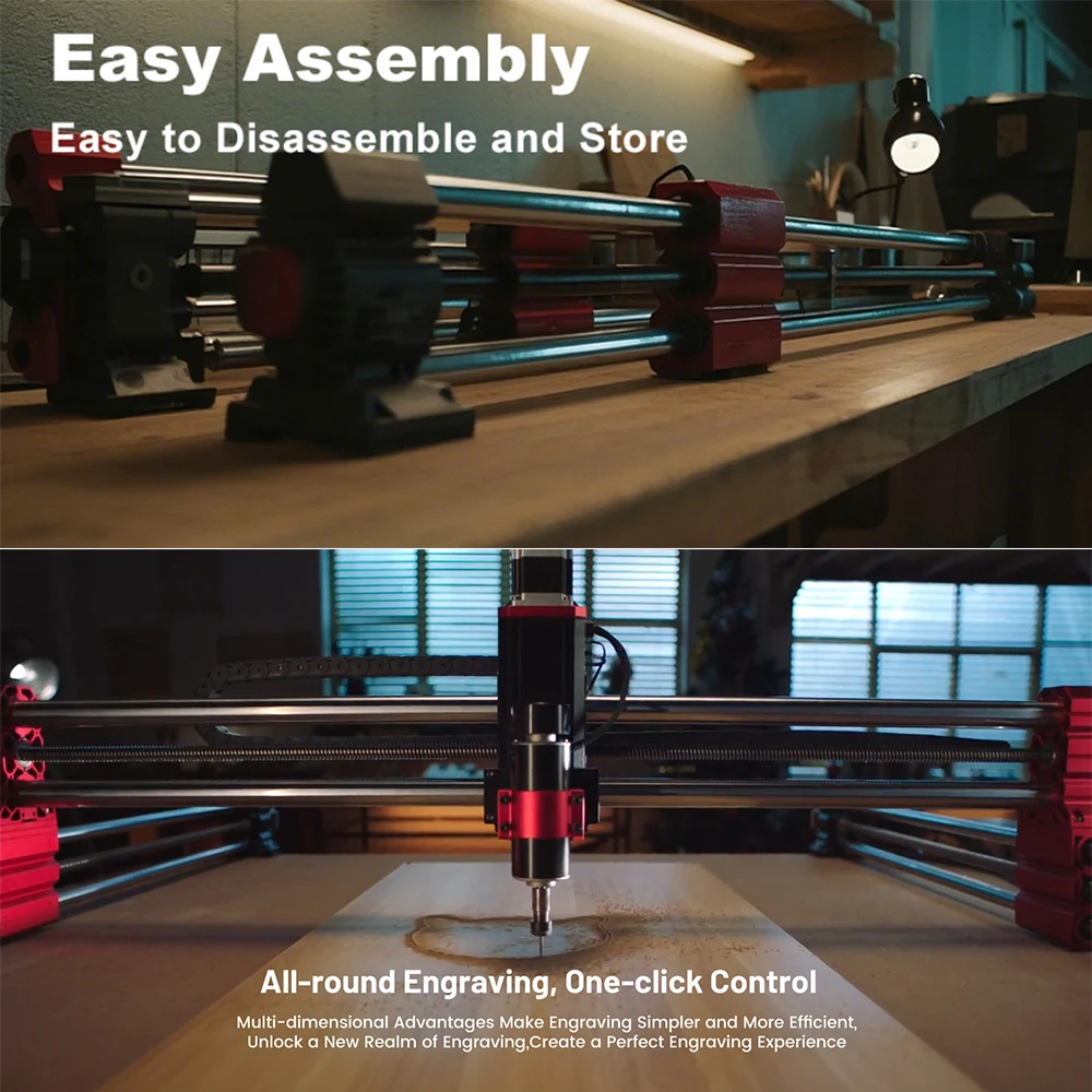 Twotrees 3-Axis/4-Axis CNC Router Milling Cutting Machine TTC-H80 1000x2000mm Engraver For Wood Acrylic PCB PVC MDF Metal