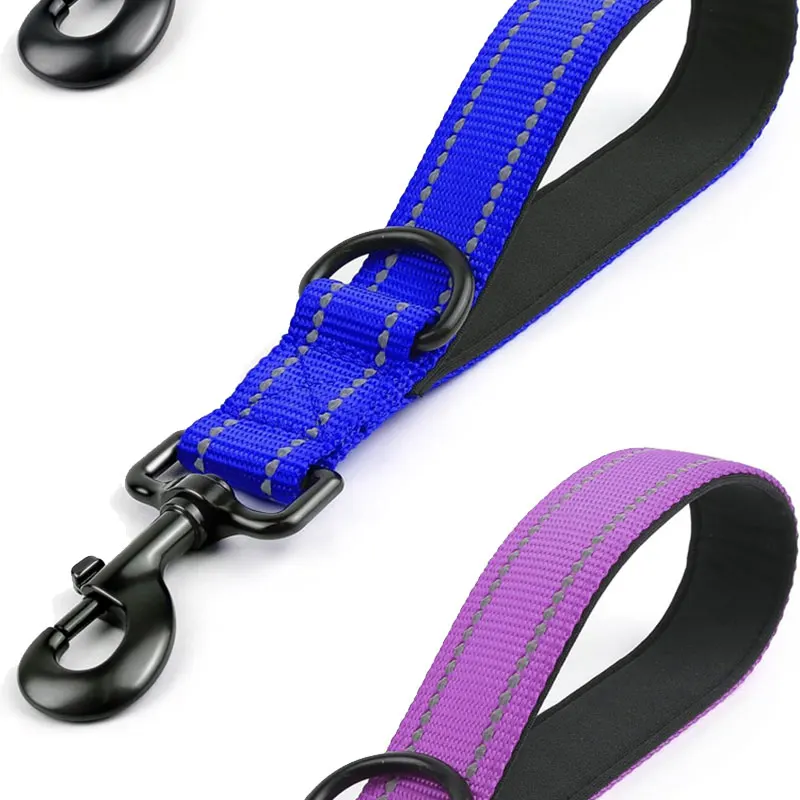 30/45/60cm Hundeleine Kurze Hundeleine aus Nylon Reflektierende Trainingsleine für Große Hunde mit Zinklegierungs-Verschluss Abschließbar 360 Grad Drehbar – Detail 5