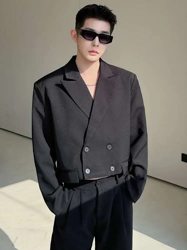 LUZHEN Elegant Fashion Korean Double Breasted Short Outerwear Men\'s 2025 New Trendy Street Handsome Versatile Suit Jacket LZ7171