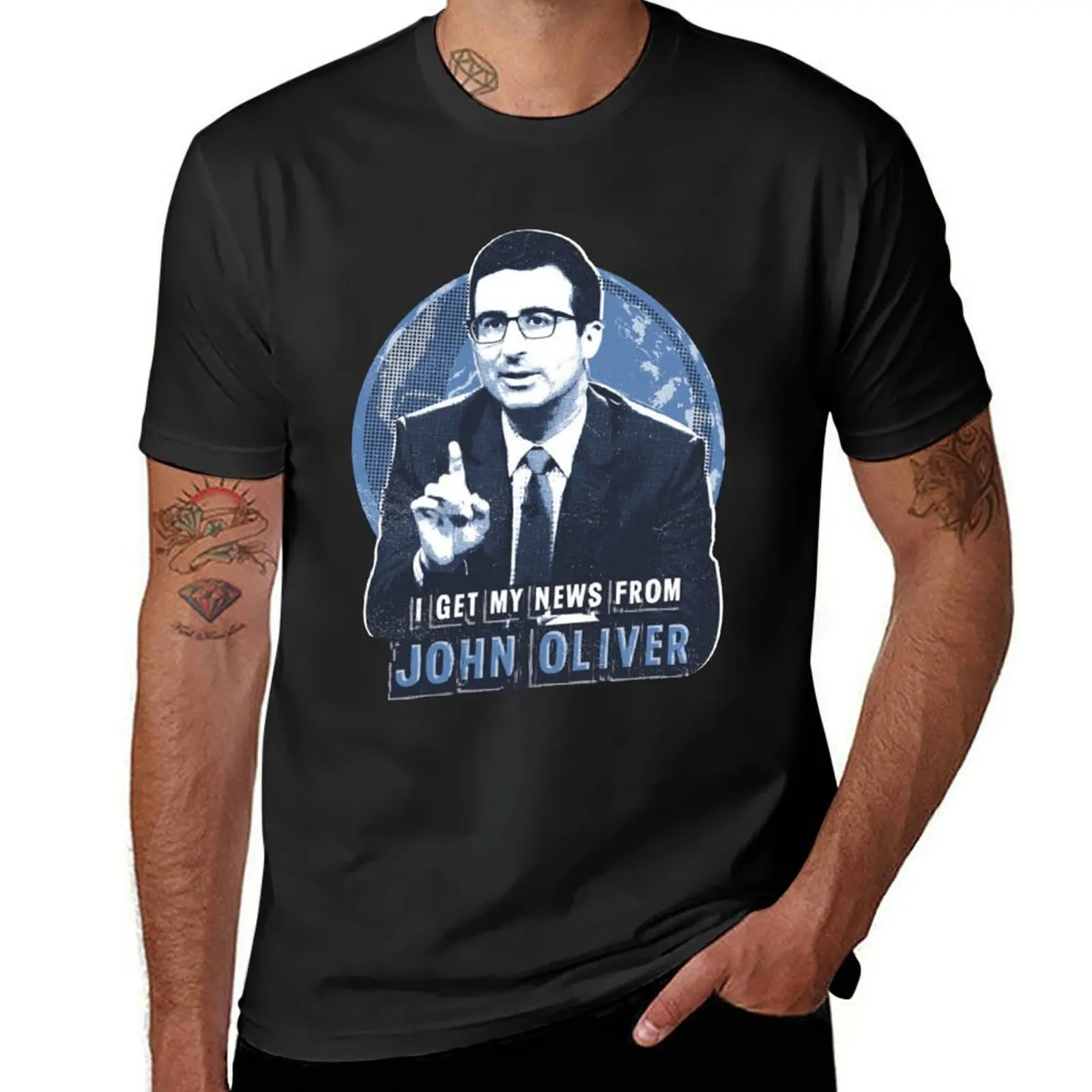 I get my news from John Oliver T-Shirt boys whites customizeds mens white t shirts