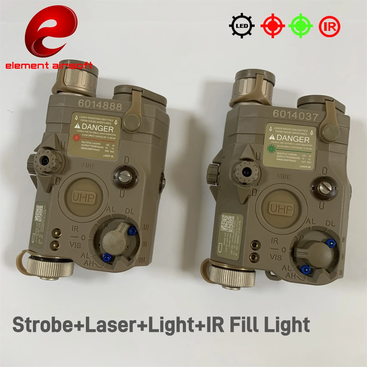 Tactical Airsoft UHP AN PEQ 15 PEQ-15 LA5C Red Dot Green Laser Indicator IR Weapon Scout LED AR15 Light Fit 20MM Rail