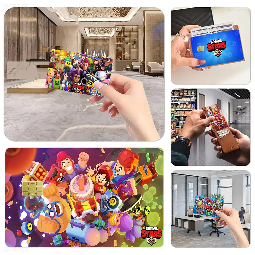 Strategy game B-BRAWL STARS Game Anime Sticker Film Skin Cover Case for Small Large No Chip Debit Credit Card Front Side