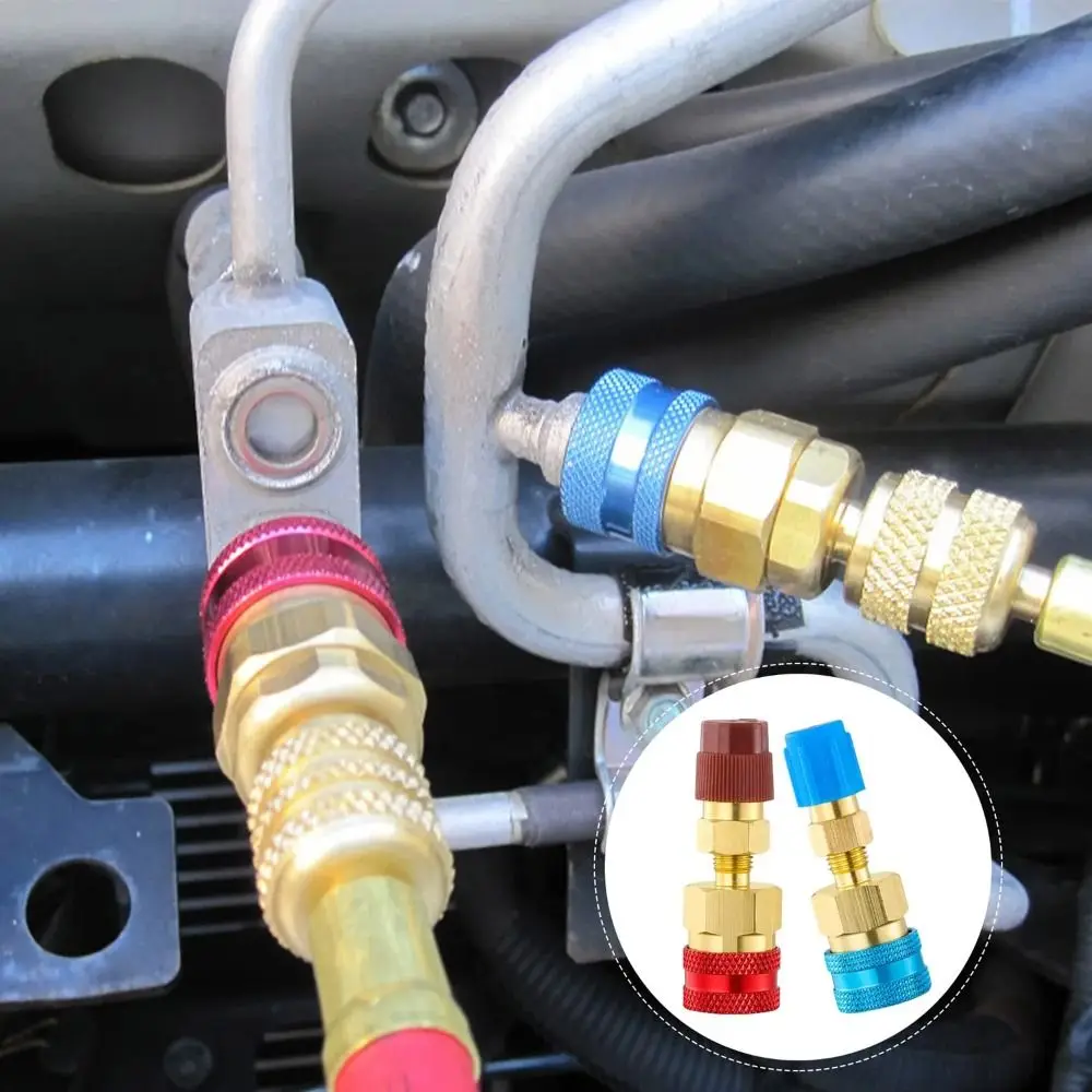 

1/2 шт., адаптер для быстрого соединения R1234YF с высокой и низкой стороны, многофункциональный комплект быстрого соединения для хладагента, предотвращает утечку