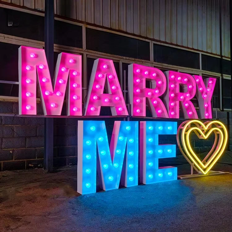 Metal Frame Light up Sign 3ft 4ft 5ft Wire Marquee Letters Giant Neon Numbers for Wedding Birthday Party