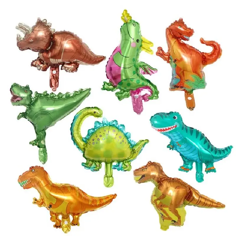 6Pcs Blase Ball Dinosaurier Ballon Party Dekoration Geburtstag Anordnung Aluminium Film Ballon Tyrannosaurus Rex Triceratops