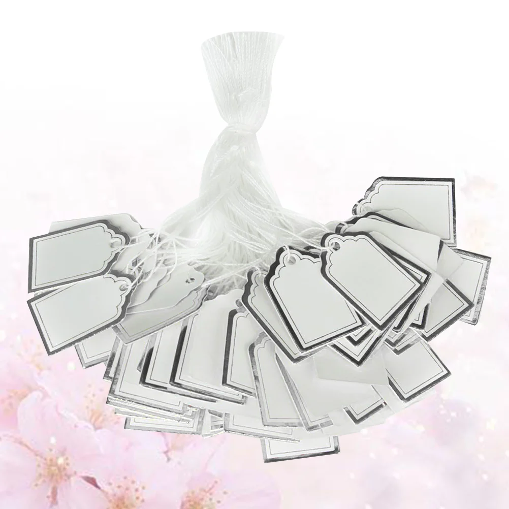 500 Pcs Jewelry Label Hanging Display Tags Sticker Labels Price Necklace Ring Paper White Gift Earrings Bracelet