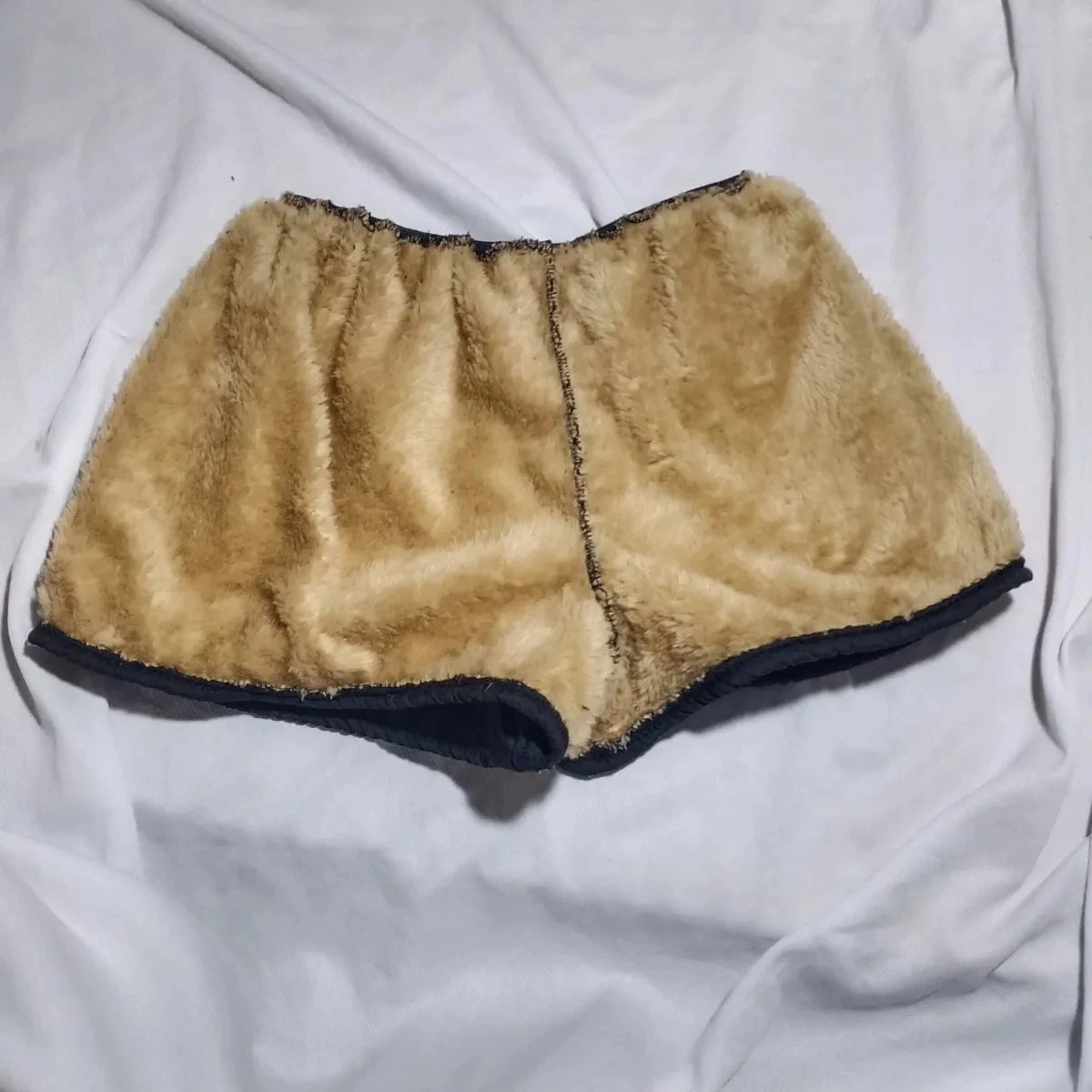 Black Warm Fur Shorts Thick Design Man's Panty Soft Light Weight Quick Dry
