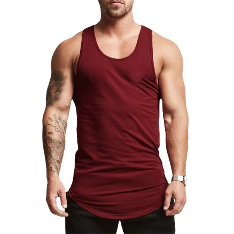 Gym Sleeveless Shirt Cotton Fitness Tank Top Mens Summer Bodybuilding Stringer Clothing Sportwear Workout Vests Muscle Tanktop