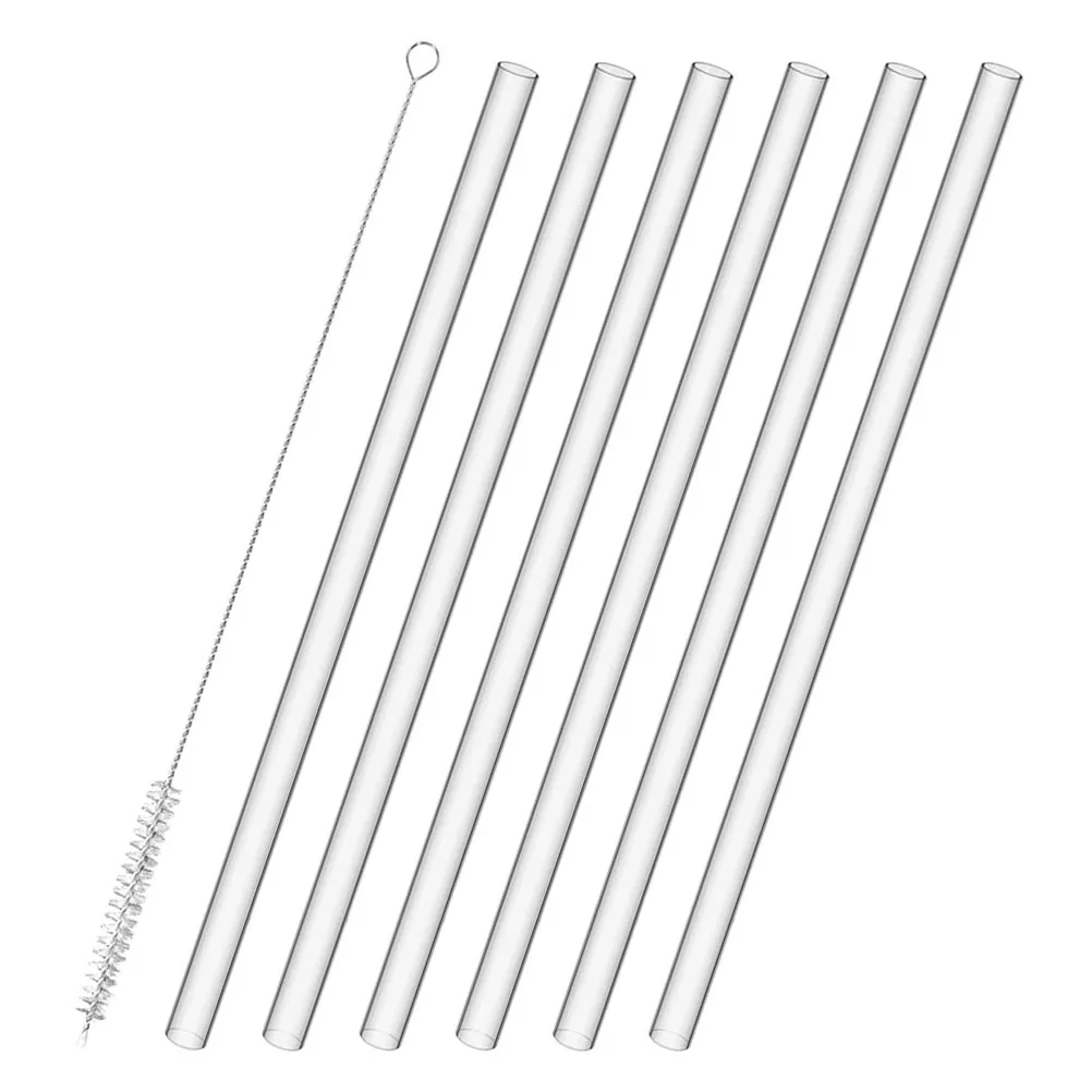 

1 set Flat Bottom Cup Straw Set Tumbler Reusable Transparent Silicone Drinking for Cups Easy Clean Anti-Slip Design Household