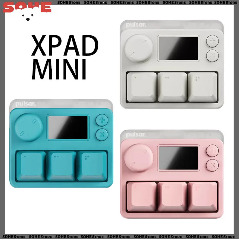 Pulsar Lab Xpad Mini Gaming Magnetic Switch 8k Rapid Trigger Programmable Macro Keypad With Knob Lcd Rgb For Osu Rhythm Game