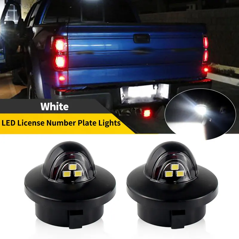 2PCS For Ford Lincoln Mark LT Explorer Sport Trac F-150 F-250 F-350 Bronco Explorer White Canbus LED License Plate Lamp for Cars