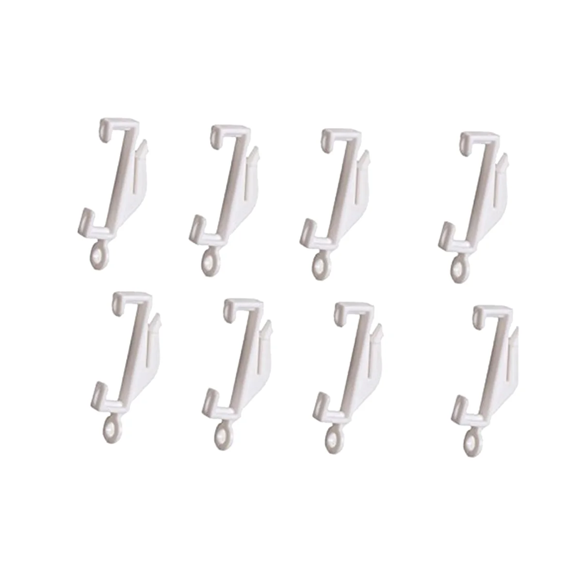 50 PCS Bean Sprout Shape Rod Slides Plastic Curtain Rail Track Gliders Hooks for Window Door Shower Curtains (White)