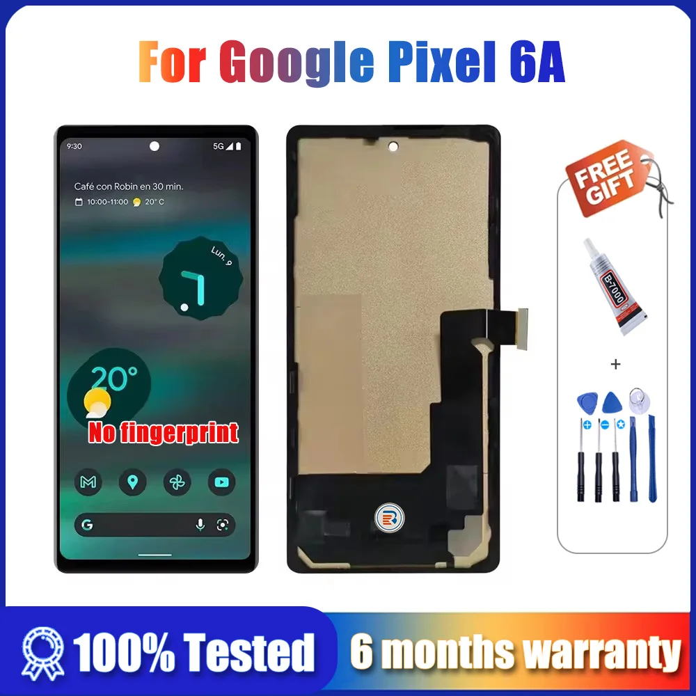 google-pixel-6a-gx7as、gb62z、g1azg、gb17l-lcd-ディスプレイ-タッチ-スクリーン-デジタイザー-pixel-6a-lcd-フレーム-tft-用に-100-テスト済み