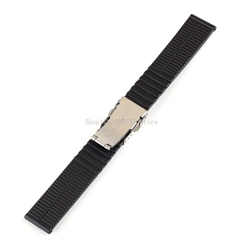 Silicone Watch Strap 20mm 22mm 24mm Soft Rubber WatchBand Men Women Folding Buckle Wristband Universal Waterproof Sport Bracelet