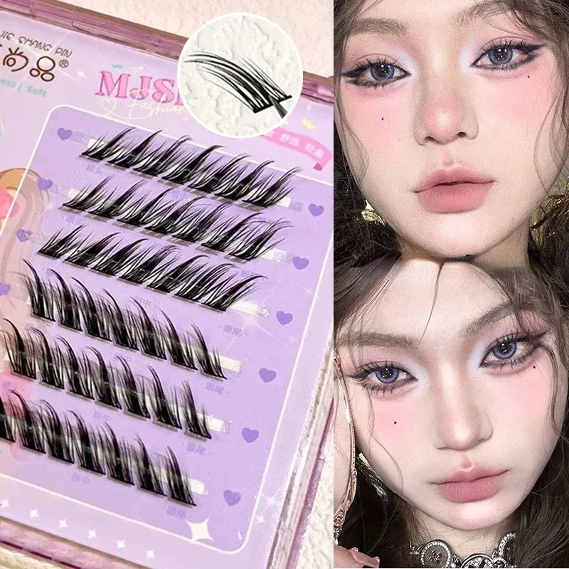 3d Skew Flying Fox Valse Wimpers Pluizige Enkele Cluster Natuurlijke Wimper Extensie Fox Eye Effect Individuele Wimpers Make-Up Tool