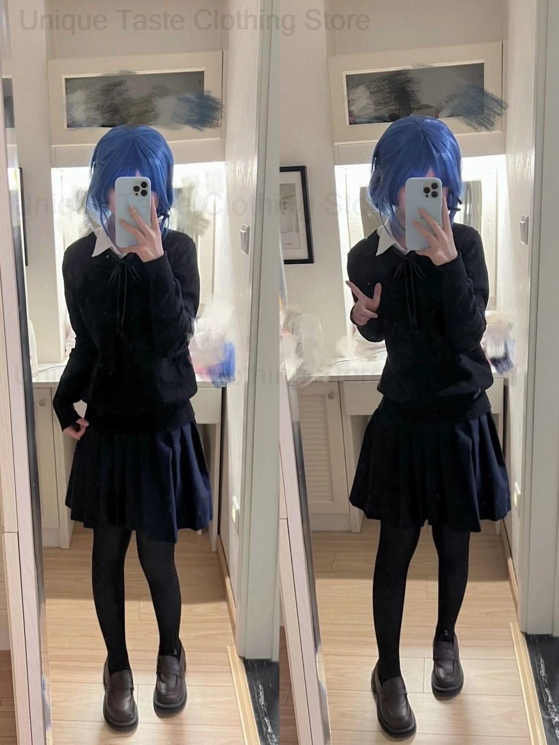 أنيمي بوتشي ذا روك البلوفرات يامادا ريو سترة برقبة على شكل v قمصان تنورة مجموعة موضة الكرتون تأثيري النمط الياباني ملابس حريمي #4