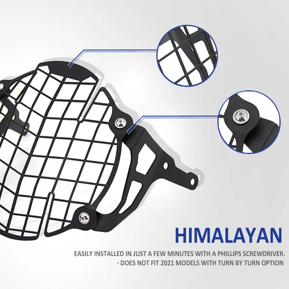 دراجة نارية CNC الألومنيوم العلوي مصبغة الحرس الجبهة مصباح غطاء الشواية ل رويال انفيلد الهيمالايا 2016-2021 رئيس ضوء حامي #6