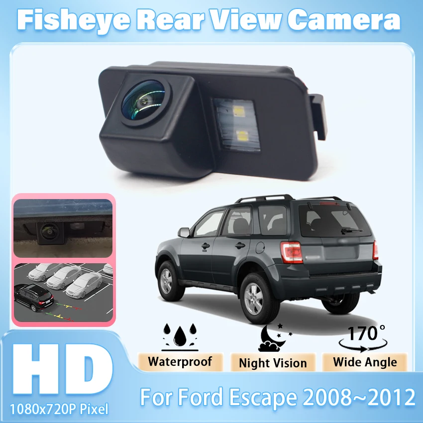HD CCD Backup Rear View Camera For Ford Escape 2008 2009 2010 2011 2012 Night Vision Waterproof High Quality RCA Parking Camera