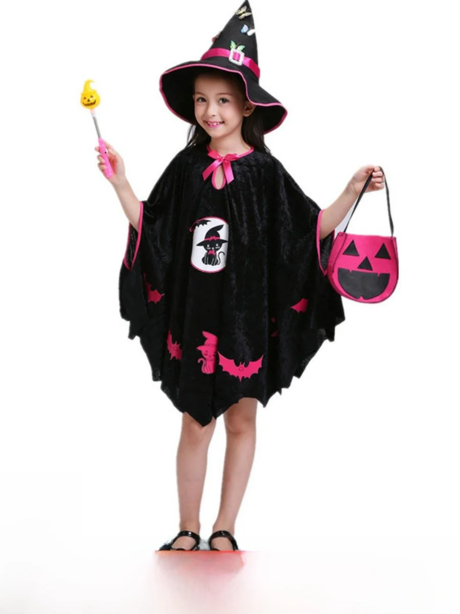 

Детский костюм дьявола на Хэллоуин, халат для выступления ведьмы, косплей, танцевальный наряд совы, сценический костюм из полиэстера