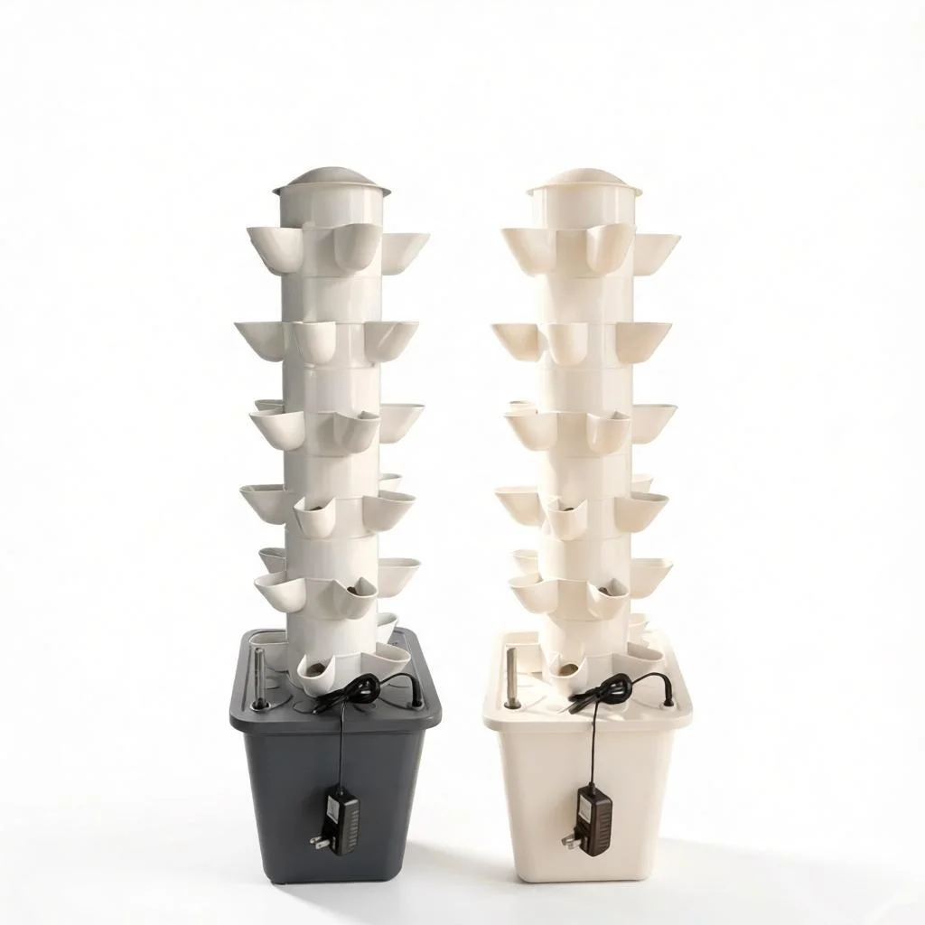 Hydroponic Tower, 30 Pods 6 Tiers Hydroponics Growing System Kit for Indoor & Outdoor Herbs, Fruits, Vegetables