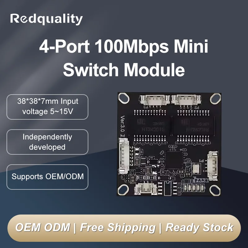 非管理型4ポート100mbpsスイッチモジュール-プラグアンドプレイ12v監視スイッチpcbaボード