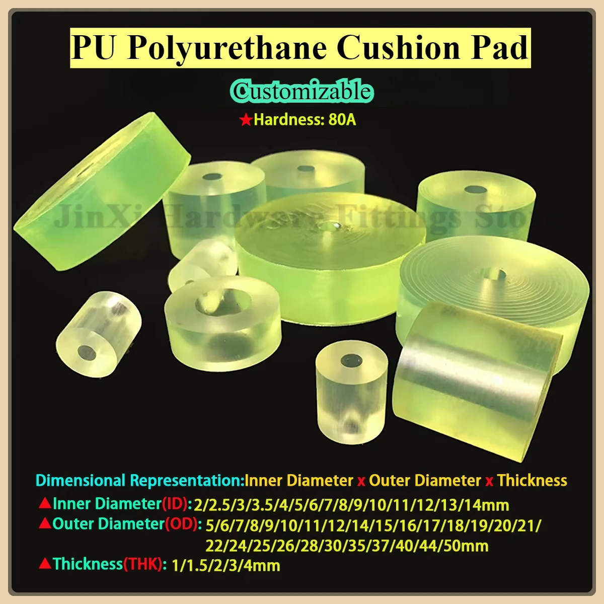 

PU Polyurethane Cushion Pad Cow Tendon Flat Gasket Shock-Absorbing Pad Wear-Resistant And Impact Resistant Sealing Gasket