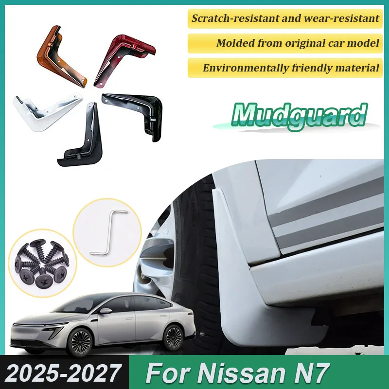 

4PCS Paint For Nissan N7 Body Kit 2025 2026 2027 Front MudFlaps Rear Muds Splash Protective Guards Fender Flares Car Accessories