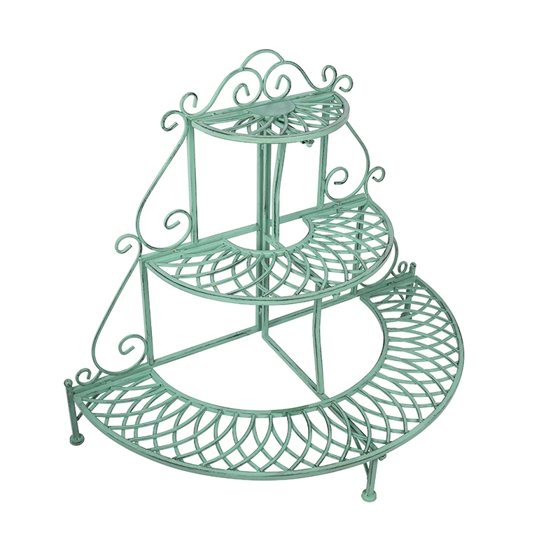 

Wrought iron flower stand balcony floor-to-ceiling, American courtyard outdoor household multi-layer stepped shelf