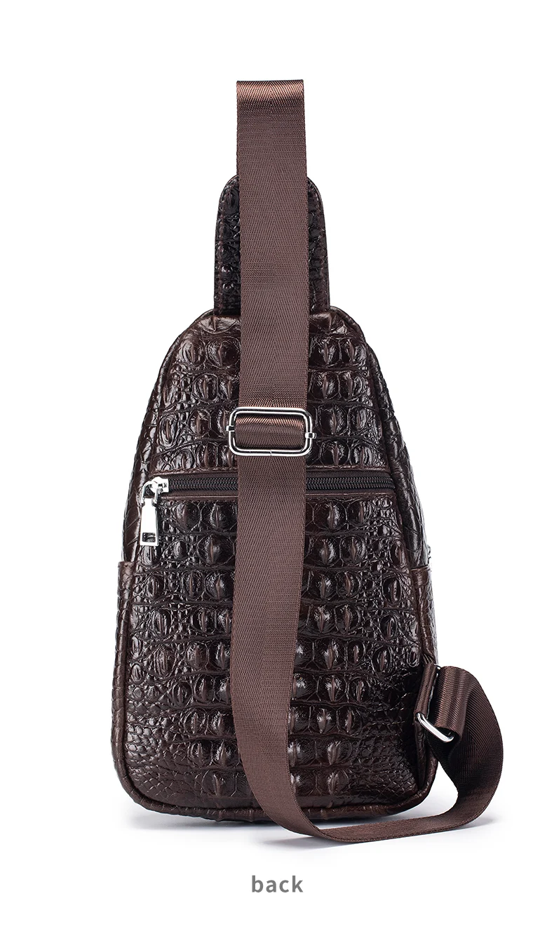 SCHLATUM Herren Echtleder Vintage Krokodilmuster Brusttasche Luxus Herren Umhängetasche Reisetasche Multifunktionale Schultertaschen – Detail 10