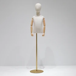 Four Years Old Metal bracket Round Holder Children Mannequins For Dresses Clothes Upper-Body Take Lead And Show In Hand Window